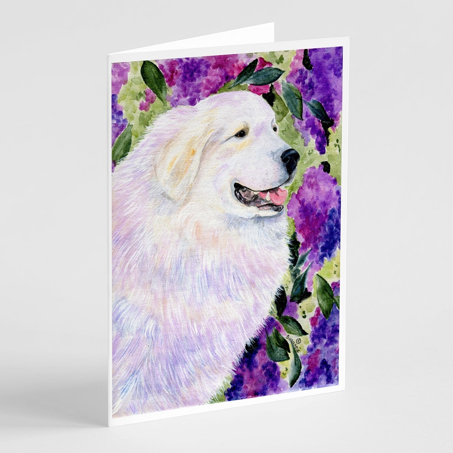 Great Pyrenees Greeting Cards Pack of 8 Blank Cards with Envelopes Whimsical A7 Size 5x7