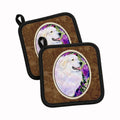 Great Pyrenees Pot Holder Set of 2 Heat Resistant Quilted Hot Pads 7.5 x 7.5 Inch, Insulated Kitchen Trivets for Cooking & Baking