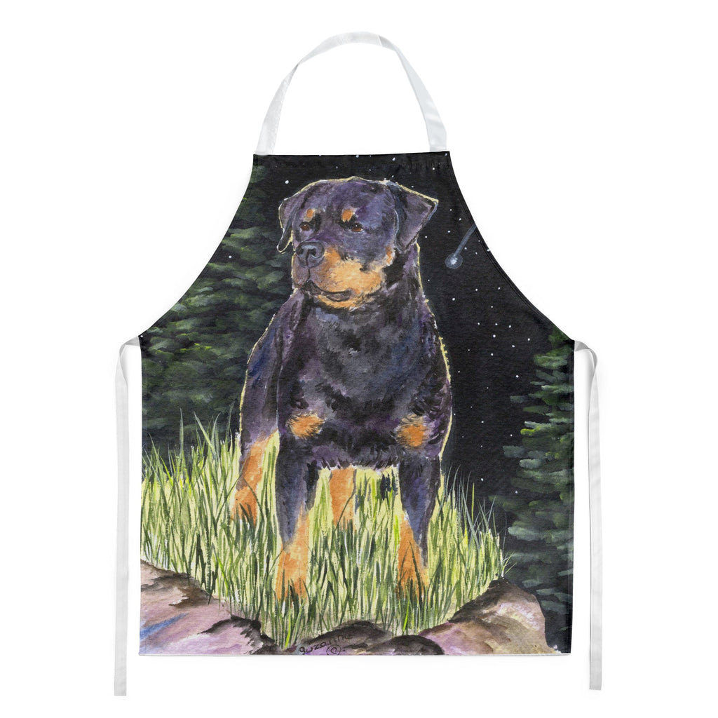 Starry Night Rottweiler Apron Cooking Kitchen Server Baking Crafts Gardening for Adult Women Men, Unisex, Large, Multicolor