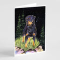 Starry Night Rottweiler Greeting Cards Pack of 8 Blank Cards with Envelopes Whimsical A7 Size 5x7