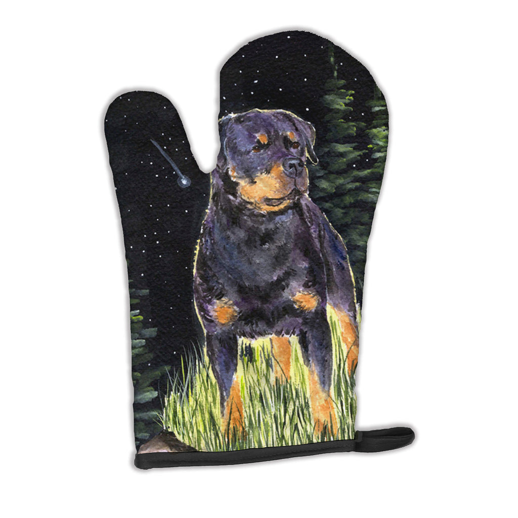 Starry Night Rottweiler Oven Mitt Heat Resistant Thick Oven Mitt for Hot Pans and Oven, Kitchen Mitt Protect Hands, Cooking Baking Glove