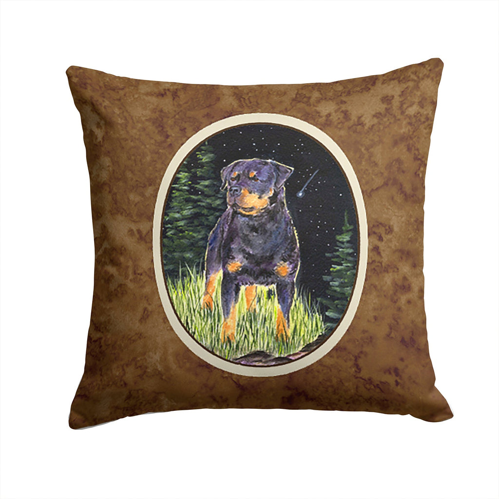 Starry Night Rottweiler Decorative Throw Pillow 14x14 Indoor Outdoor Accent Cushion, Fabric Cover with Insert for Sofa, Bed, Porch & Living Room