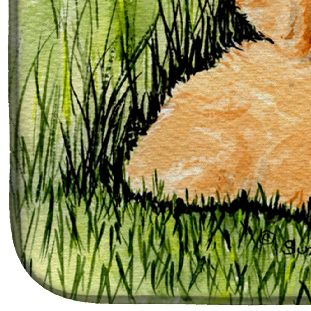 Golden Retriever Dish Drying Mat Absorbent Dish Drying Mat Pad for Kitchen Counter Dish Drainer Mat for Countertop, 14 x 21", Multicolor