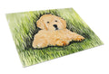 Golden Retriever Cutting Board Tempered Glass Kitchen Cutting Surface, Heat Resistant Chopping, Non-Slip Feet, Food Prep & Serving
