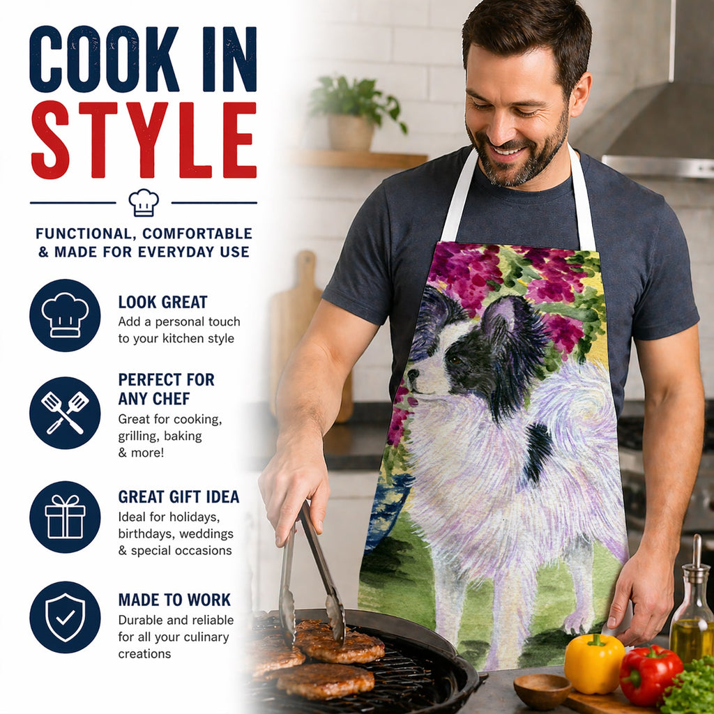 Papillon Apron Cooking Kitchen Server Baking Crafts Gardening for Adult Women Men, Unisex, Large, Multicolor