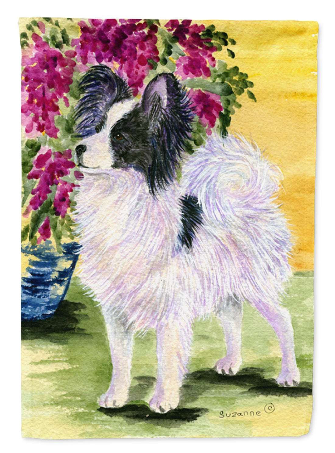 Papillon House Flag 28x40 Porch Sleeve Pole Decorative Outside Yard Banner Artwork Wall Hanging, Polyester