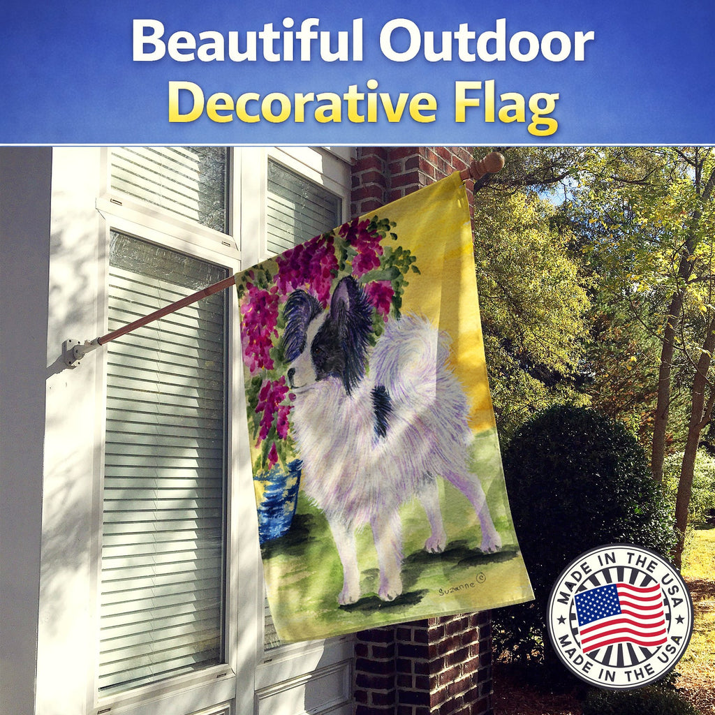 Papillon House Flag 28x40 Porch Sleeve Pole Decorative Outside Yard Banner Artwork Wall Hanging, Polyester