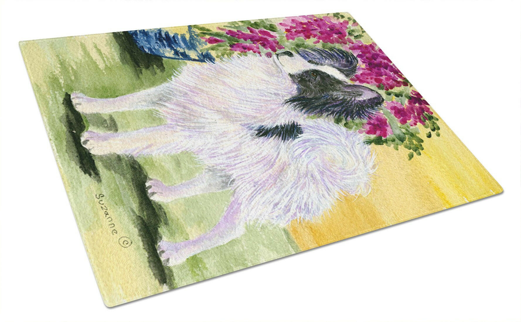 Papillon Cutting Board Tempered Glass Kitchen Cutting Surface, Heat Resistant Chopping, Non-Slip Feet, Food Prep & Serving