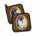 Papillon Pot Holder Set of 2 Heat Resistant Quilted Hot Pads 7.5 x 7.5 Inch, Insulated Kitchen Trivets for Cooking & Baking