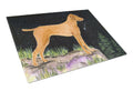Starry Night Vizsla Cutting Board Tempered Glass Kitchen Cutting Surface, Heat Resistant Chopping, Non-Slip Feet, Food Prep & Serving