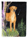 Starry Night Rhodesian Ridgeback House Flag 28x40 Porch Sleeve Pole Decorative Outside Yard Banner Artwork Wall Hanging, Polyester