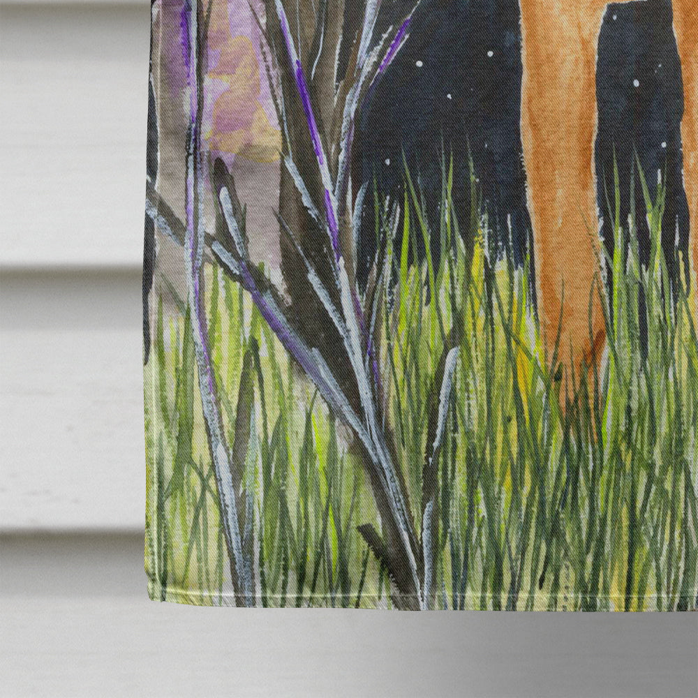 Starry Night Rhodesian Ridgeback House Flag 28x40 Porch Sleeve Pole Decorative Outside Yard Banner Artwork Wall Hanging, Polyester