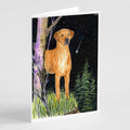 Starry Night Rhodesian Ridgeback Greeting Cards Pack of 8 Blank Cards with Envelopes Whimsical A7 Size 5x7