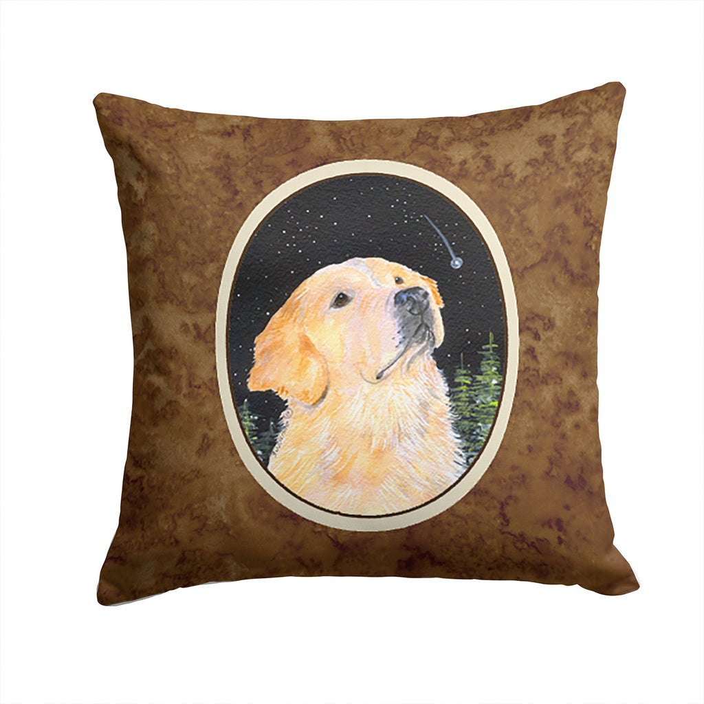Starry Night Golden Retriever Decorative Throw Pillow 14x14 Indoor Outdoor Accent Cushion, Fabric Cover with Insert for Sofa, Bed, Porch & Living Room