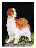 Starry Night Welsh Springer Spaniel House Flag 28x40 Porch Sleeve Pole Decorative Outside Yard Banner Artwork Wall Hanging, Polyester
