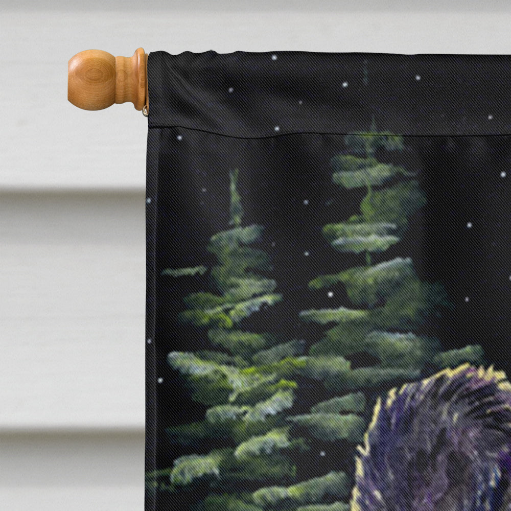 Starry Night Karelian Bear Dog House Flag 28x40 Porch Sleeve Pole Decorative Outside Yard Banner Artwork Wall Hanging, Polyester