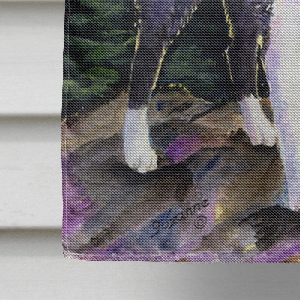 Starry Night Karelian Bear Dog House Flag 28x40 Porch Sleeve Pole Decorative Outside Yard Banner Artwork Wall Hanging, Polyester