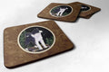 Starry Night Karelian Bear Dog Foam Coasters Set of 4 Cup Coasters for Indoor Outdoor, Tabletop Protection, Anti Slip, Mouse pad Material