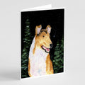 Starry Night Collie Smooth Greeting Cards Pack of 8 Blank Cards with Envelopes Whimsical A7 Size 5x7