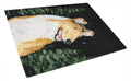 Starry Night Collie Smooth Cutting Board Tempered Glass Kitchen Cutting Surface, Heat Resistant Chopping, Non-Slip Feet, Food Prep & Serving