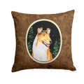 Starry Night Collie Smooth Decorative Throw Pillow 14x14 Indoor Outdoor Accent Cushion, Fabric Cover with Insert for Sofa, Bed, Porch & Living Room