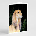 Starry Night Saluki Greeting Cards Pack of 8 Blank Cards with Envelopes Whimsical A7 Size 5x7