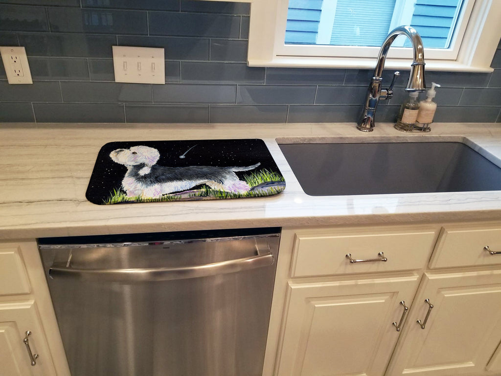 Starry Night Dandie Dinmont Terrier Dish Drying Mat Absorbent Dish Drying Mat Pad for Kitchen Counter Dish Drainer Mat for Countertop, 14 x 21", Multicolor