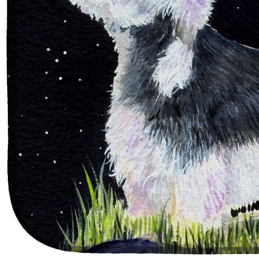 Starry Night Dandie Dinmont Terrier Dish Drying Mat Absorbent Dish Drying Mat Pad for Kitchen Counter Dish Drainer Mat for Countertop, 14 x 21", Multicolor