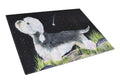 Starry Night Dandie Dinmont Terrier Cutting Board Tempered Glass Kitchen Cutting Surface, Heat Resistant Chopping, Non-Slip Feet, Food Prep & Serving