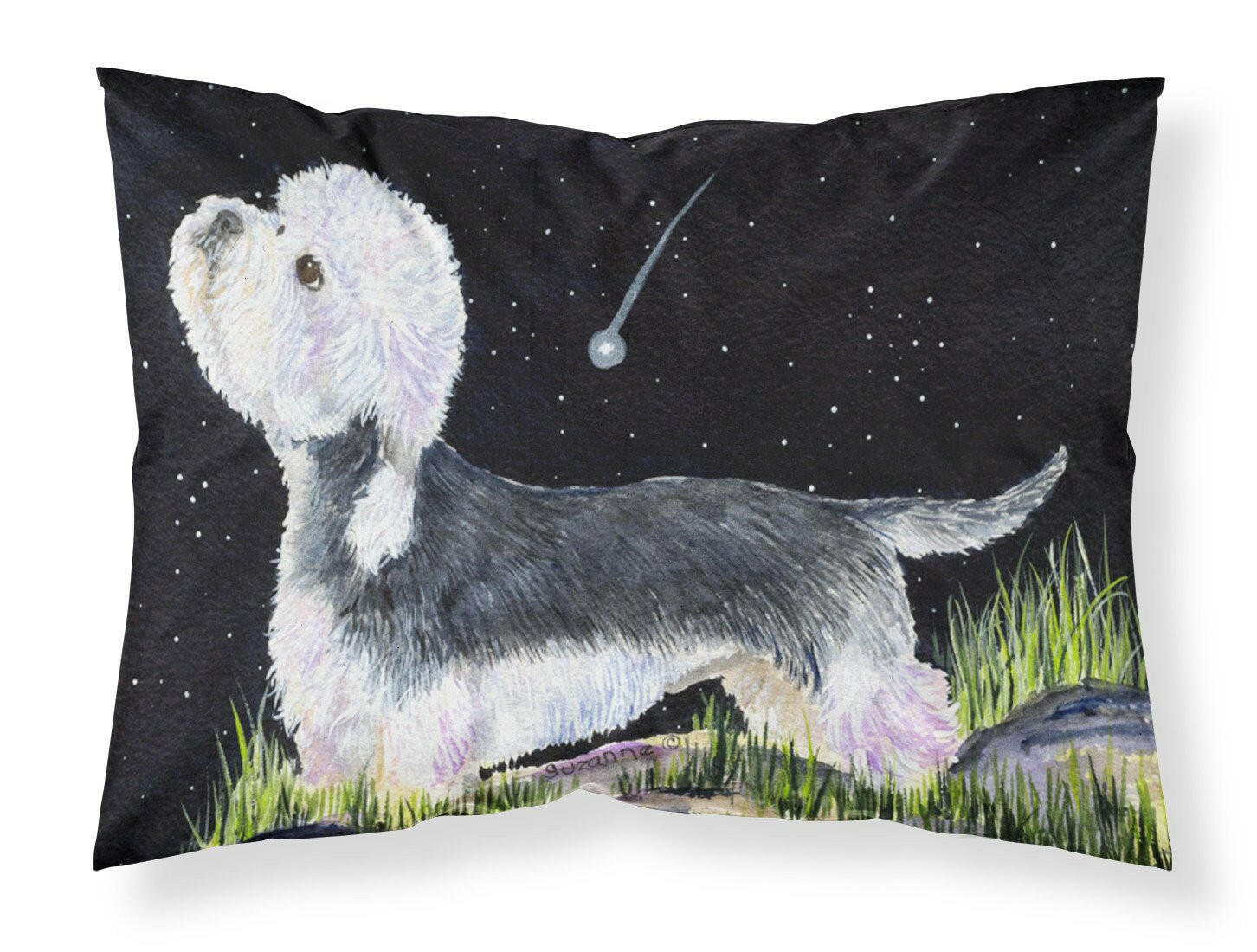 Starry Night Dandie Dinmont Terrier Standard Pillowcase Lightweight Super Soft Easy Care Decorative Artwork Pillowcase, Standard
