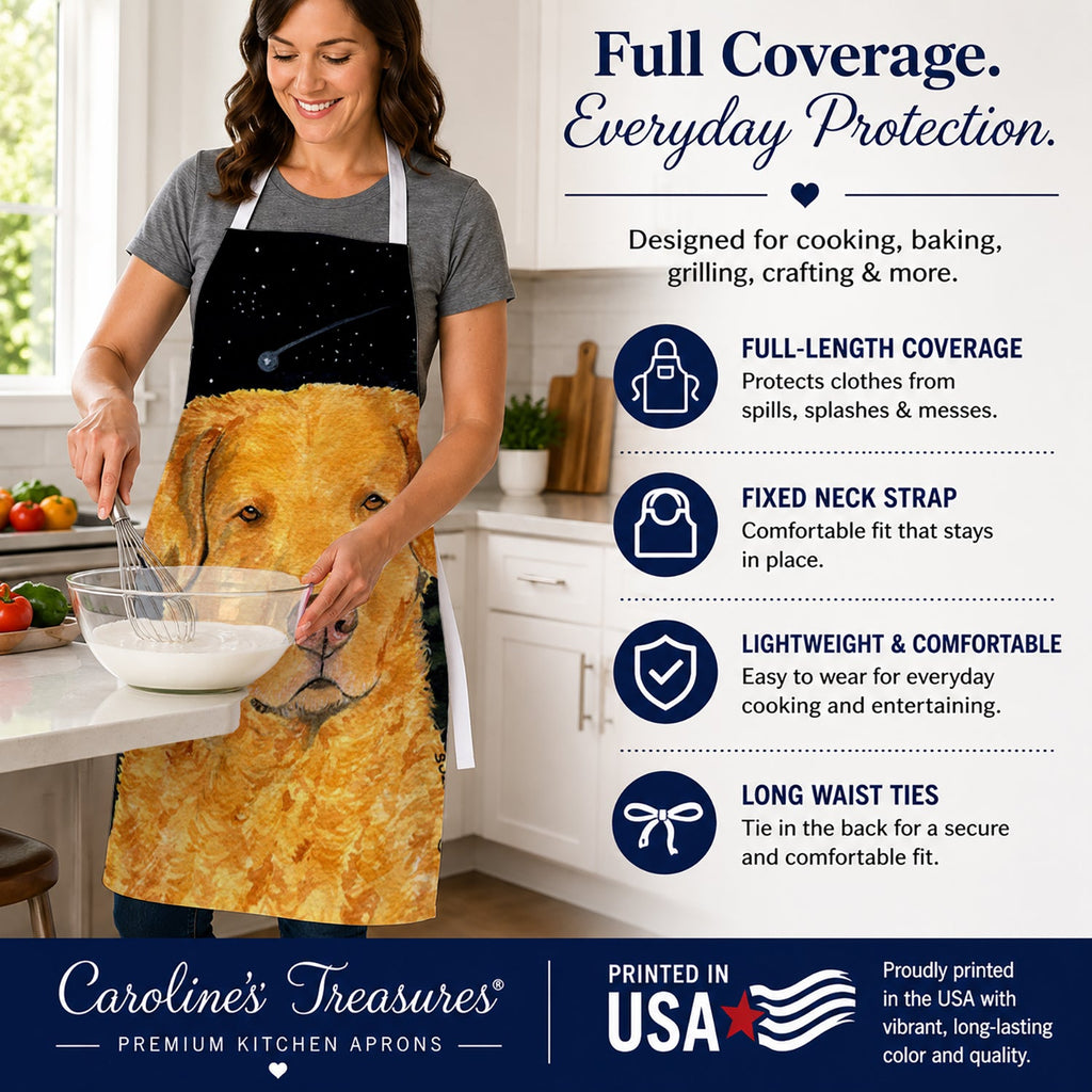 Starry Night Chesapeake Bay Retriever Apron Cooking Kitchen Server Baking Crafts Gardening for Adult Women Men, Unisex, Large, Multicolor