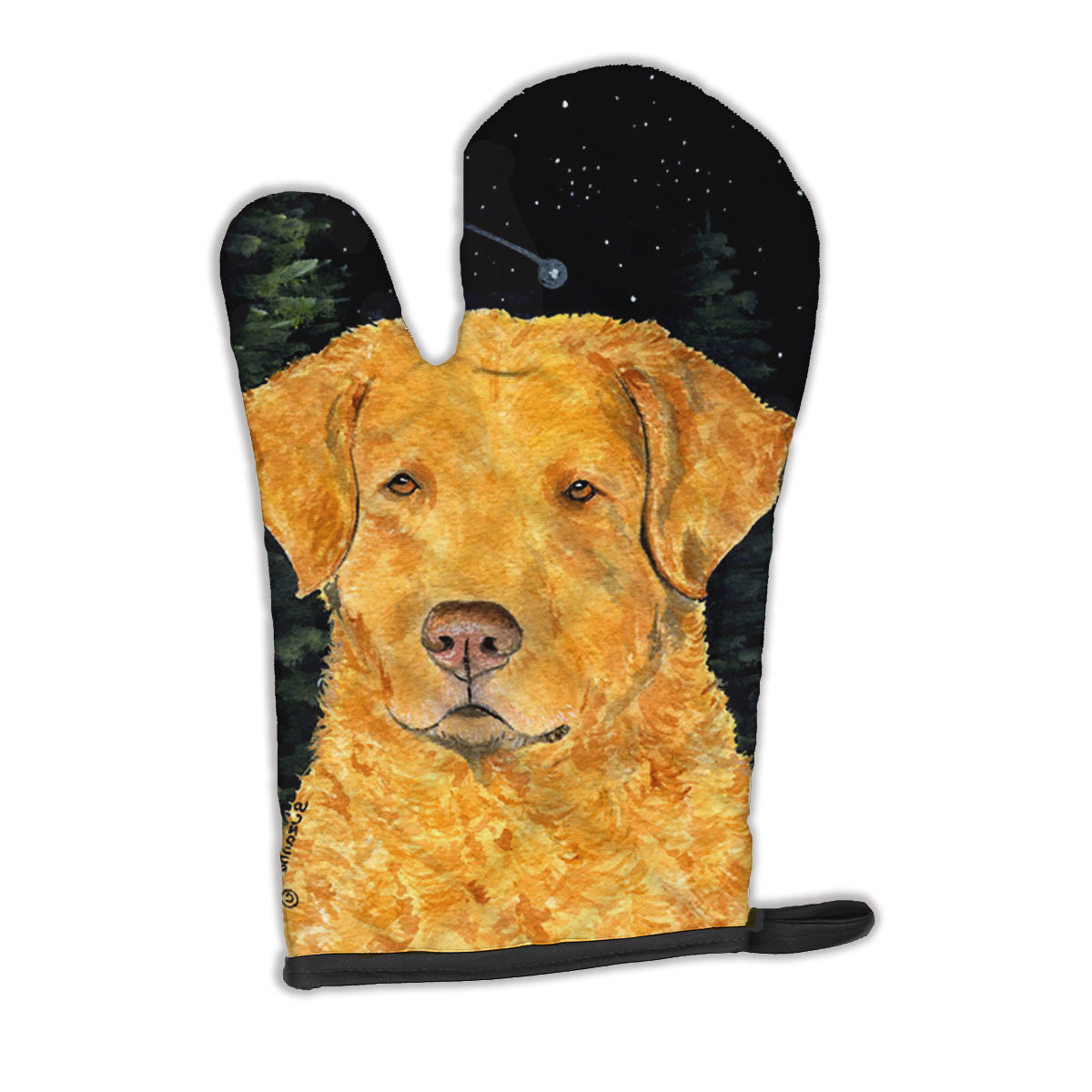 Starry Night Chesapeake Bay Retriever Oven Mitt Heat Resistant Thick Oven Mitt for Hot Pans and Oven, Kitchen Mitt Protect Hands, Cooking Baking Glove