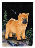 Starry Night Chow Chow House Flag 28x40 Porch Sleeve Pole Decorative Outside Yard Banner Artwork Wall Hanging, Polyester