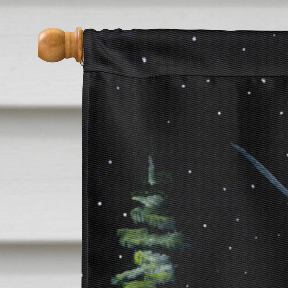 Starry Night Chow Chow House Flag 28x40 Porch Sleeve Pole Decorative Outside Yard Banner Artwork Wall Hanging, Polyester