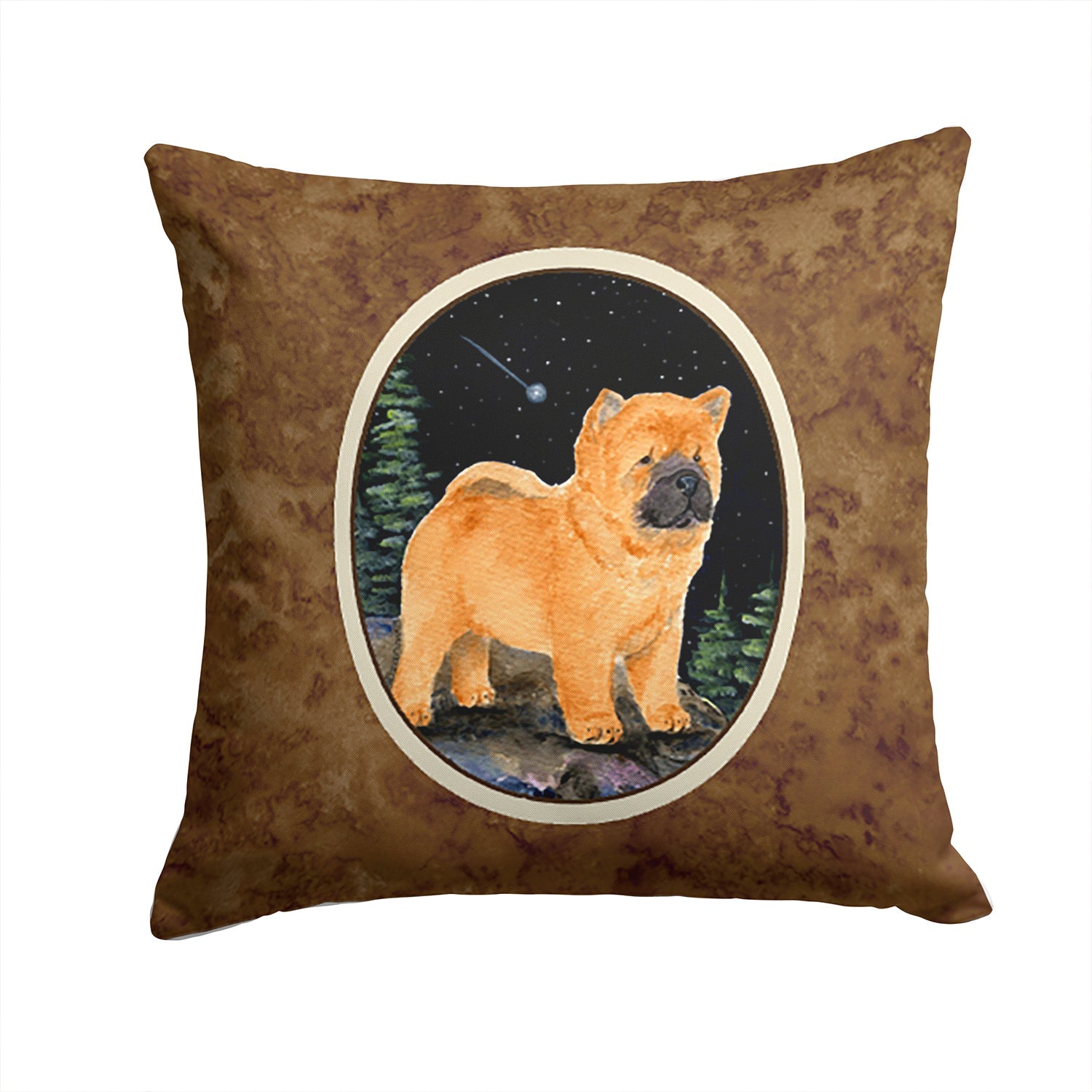 Starry Night Chow Chow Decorative Throw Pillow 14x14 Indoor Outdoor Accent Cushion, Fabric Cover with Insert for Sofa, Bed, Porch & Living Room