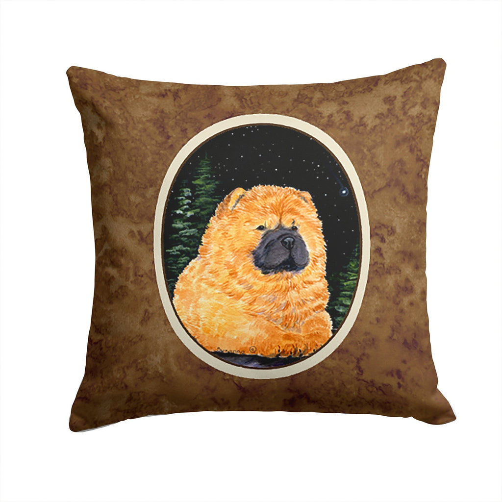 Starry Night Chow Chow Decorative Throw Pillow 14x14 Indoor Outdoor Accent Cushion, Fabric Cover with Insert for Sofa, Bed, Porch & Living Room