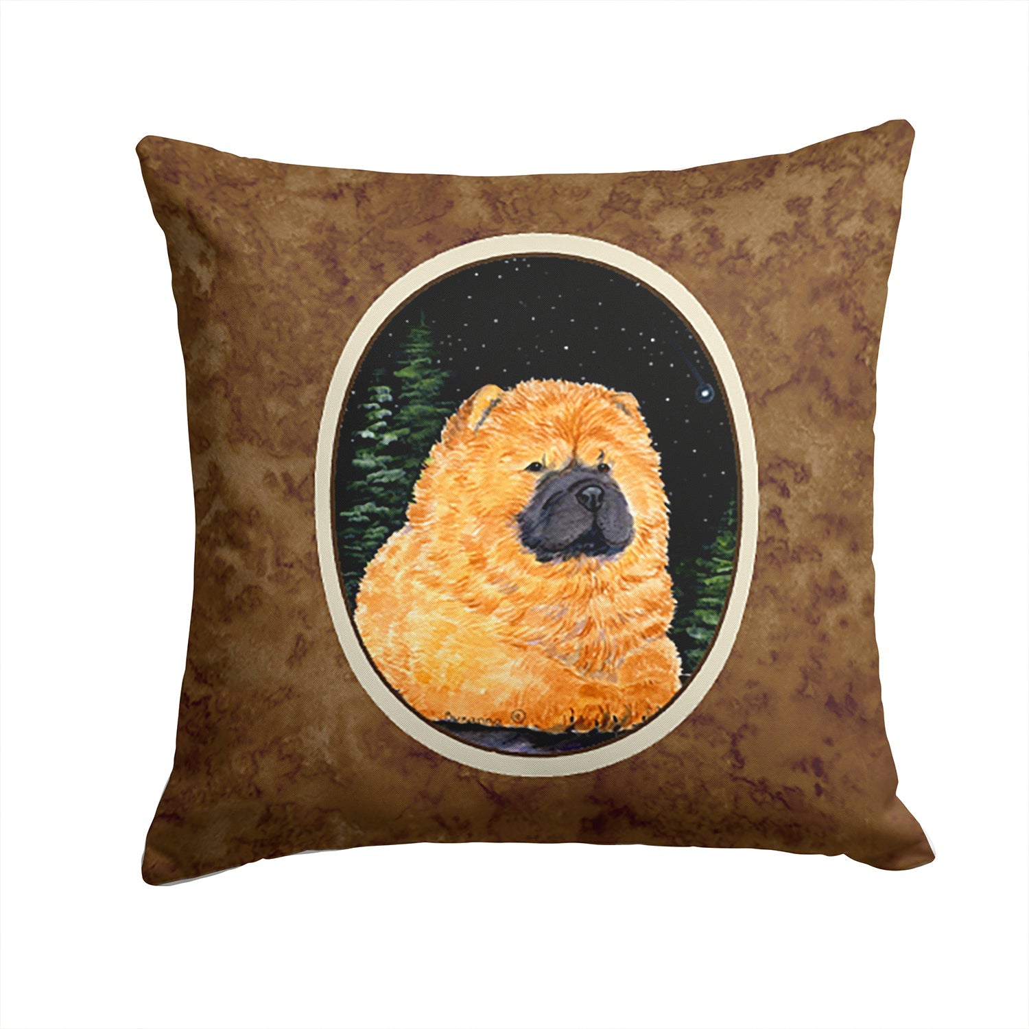 Starry Night Chow Chow Decorative Throw Pillow 14x14 Indoor Outdoor Accent Cushion, Fabric Cover with Insert for Sofa, Bed, Porch & Living Room