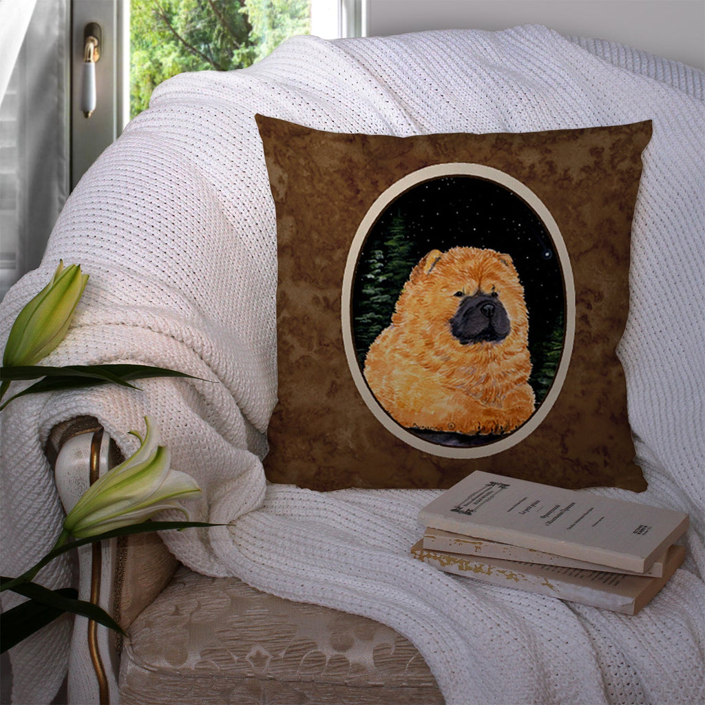 Starry Night Chow Chow Decorative Throw Pillow 14x14 Indoor Outdoor Accent Cushion, Fabric Cover with Insert for Sofa, Bed, Porch & Living Room