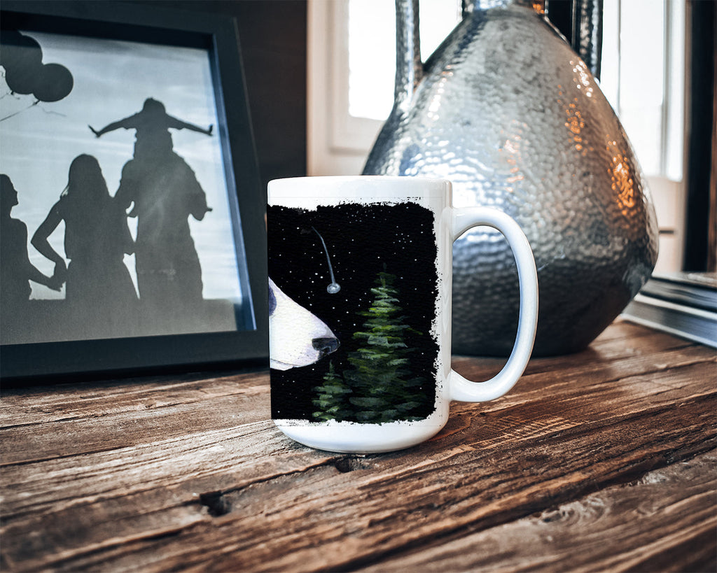 Starry Night Border Collie Ceramic Coffee Mug 15 oz Decorative Large C Handle Mug Cup for Tea, Cocoa Hot Chocolate