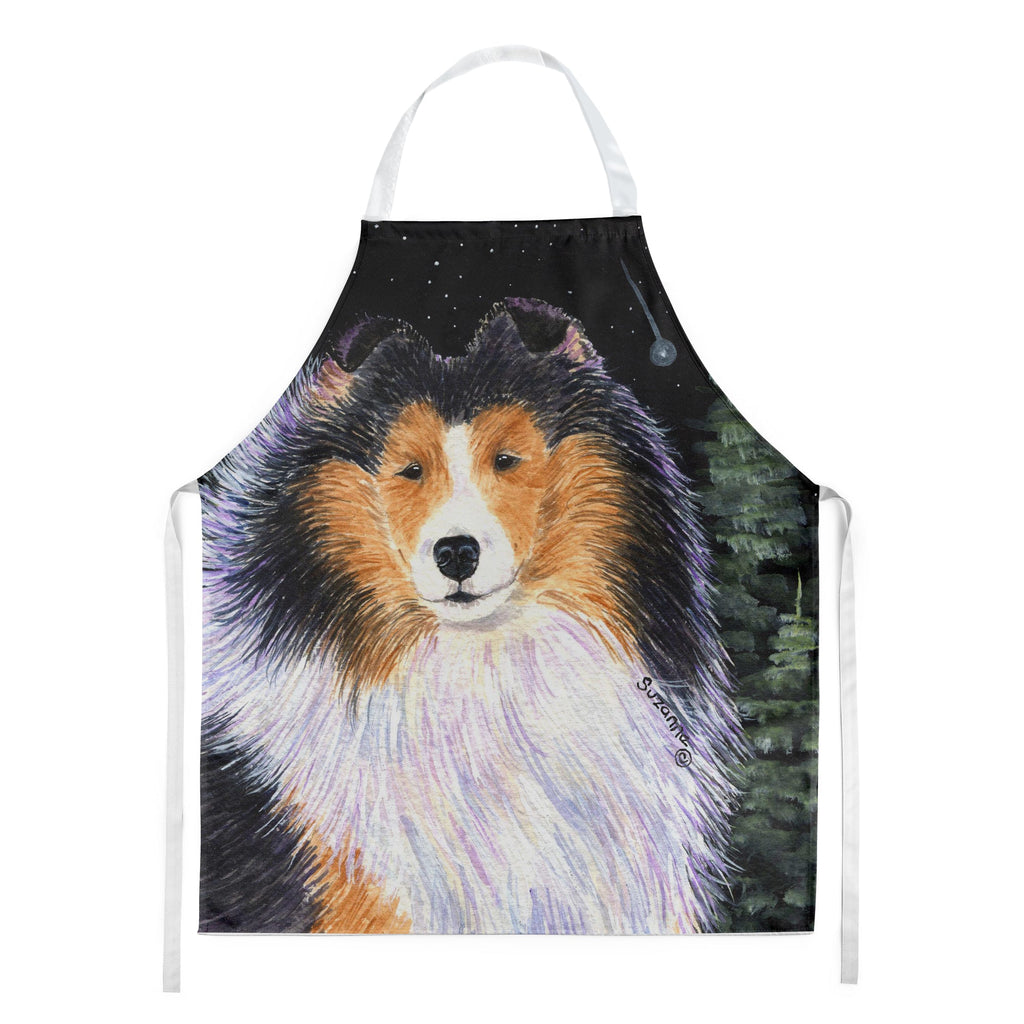 Starry Night Collie Apron Cooking Kitchen Server Baking Crafts Gardening for Adult Women Men, Unisex, Large, Multicolor