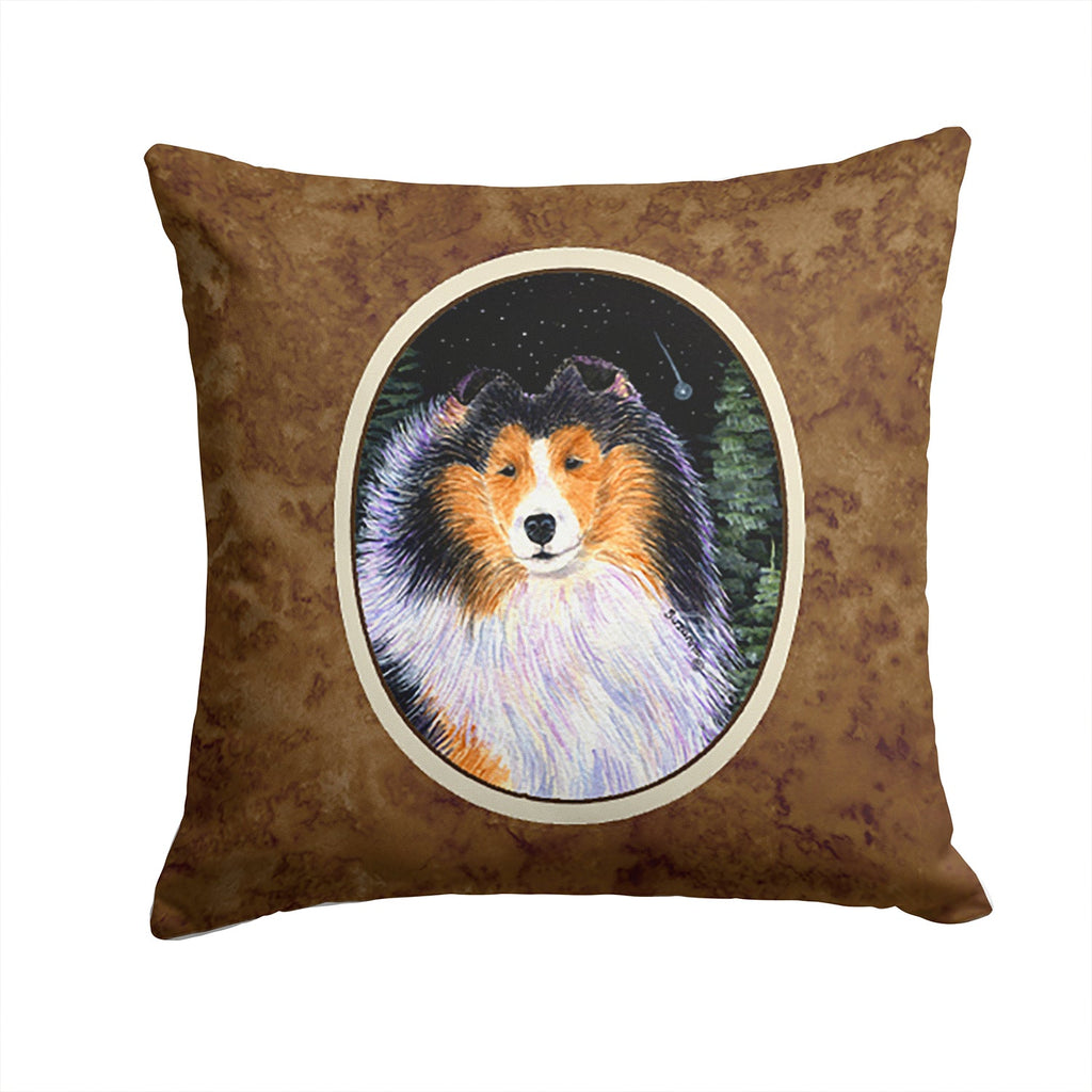 Starry Night Collie Decorative Throw Pillow 14x14 Indoor Outdoor Accent Cushion, Fabric Cover with Insert for Sofa, Bed, Porch & Living Room
