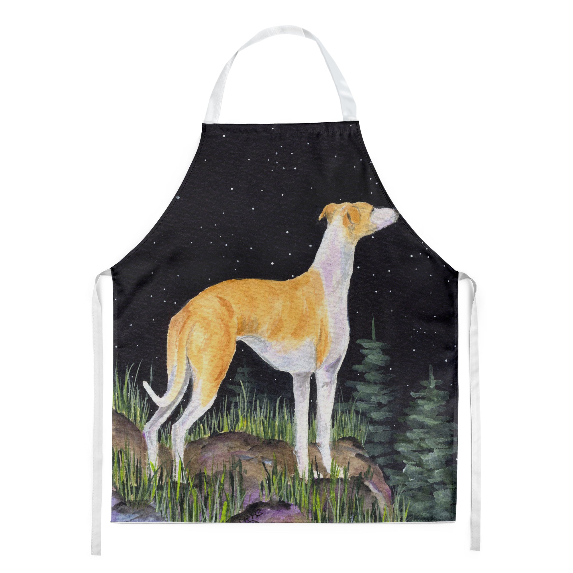 Starry Night Whippet Apron Cooking Kitchen Server Baking Crafts Gardening for Adult Women Men, Unisex, Large, Multicolor