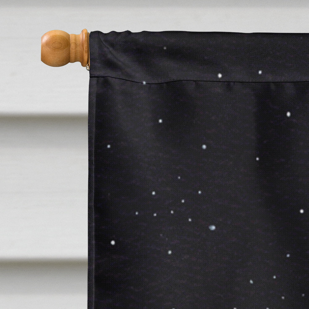 Starry Night Whippet House Flag 28x40 Porch Sleeve Pole Decorative Outside Yard Banner Artwork Wall Hanging, Polyester