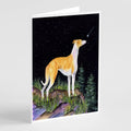 Starry Night Whippet Greeting Cards Pack of 8 Blank Cards with Envelopes Whimsical A7 Size 5x7