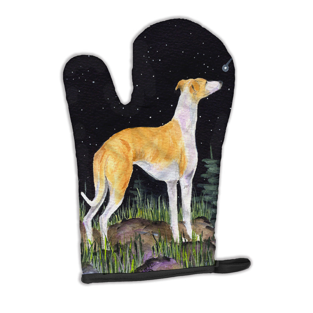 Starry Night Whippet Oven Mitt Heat Resistant Thick Oven Mitt for Hot Pans and Oven, Kitchen Mitt Protect Hands, Cooking Baking Glove
