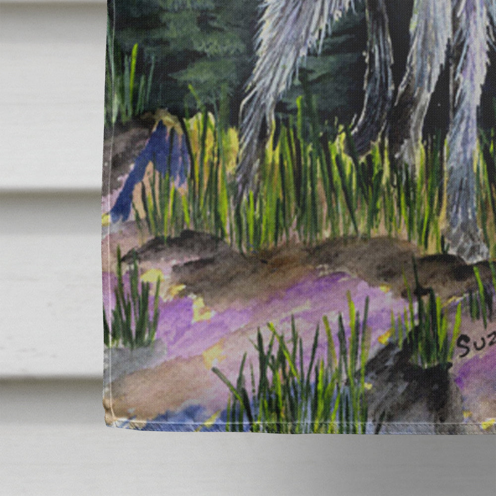 Starry Night Scottish Deerhound House Flag 28x40 Porch Sleeve Pole Decorative Outside Yard Banner Artwork Wall Hanging, Polyester