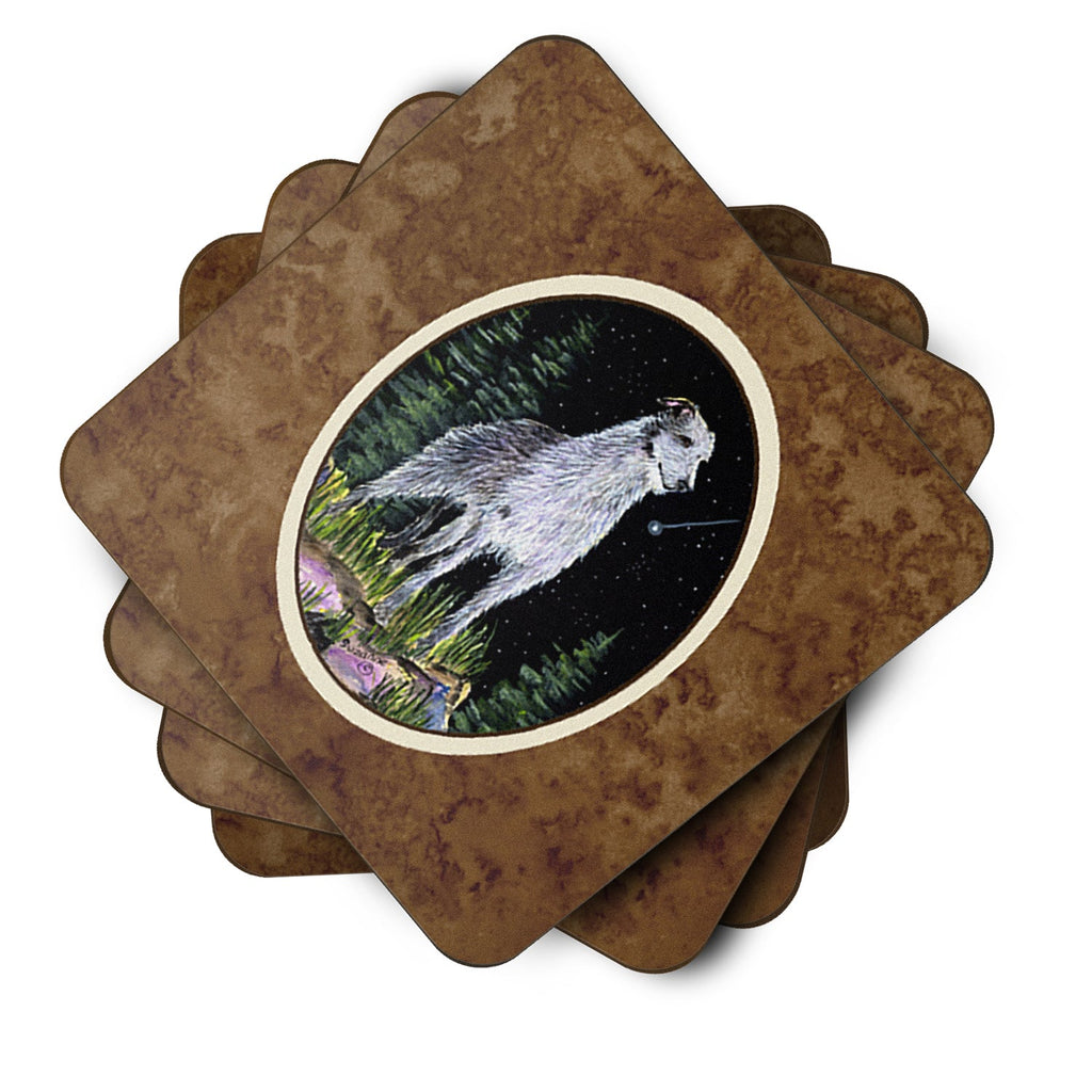 Starry Night Scottish Deerhound Foam Coasters Set of 4 Cup Coasters for Indoor Outdoor, Tabletop Protection, Anti Slip, Mouse pad Material