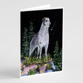 Starry Night Scottish Deerhound Greeting Cards Pack of 8 Blank Cards with Envelopes Whimsical A7 Size 5x7