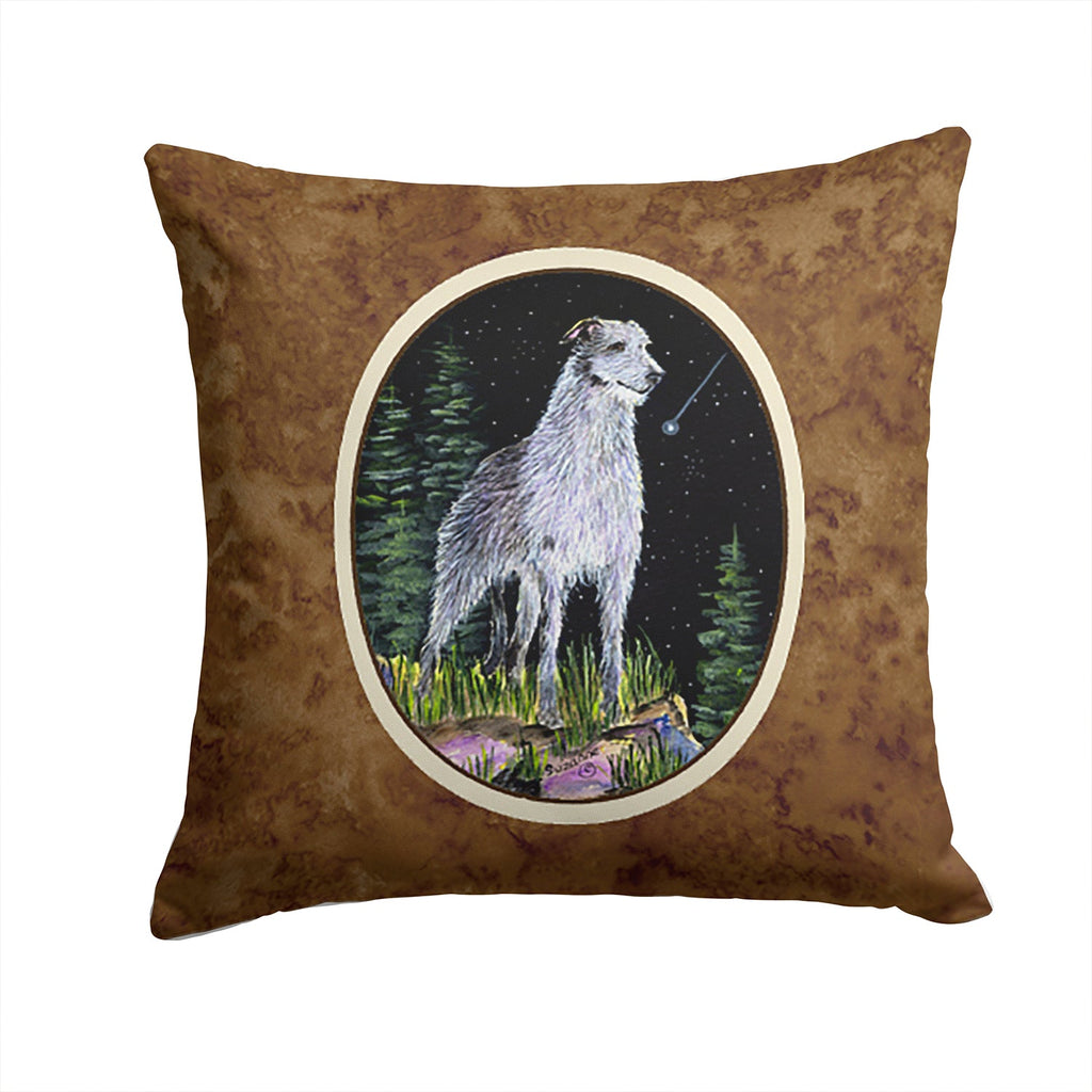 Starry Night Scottish Deerhound Decorative Throw Pillow 14x14 Indoor Outdoor Accent Cushion, Fabric Cover with Insert for Sofa, Bed, Porch & Living Room
