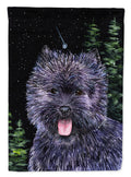 Starry Night Cairn Terrier House Flag 28x40 Porch Sleeve Pole Decorative Outside Yard Banner Artwork Wall Hanging, Polyester